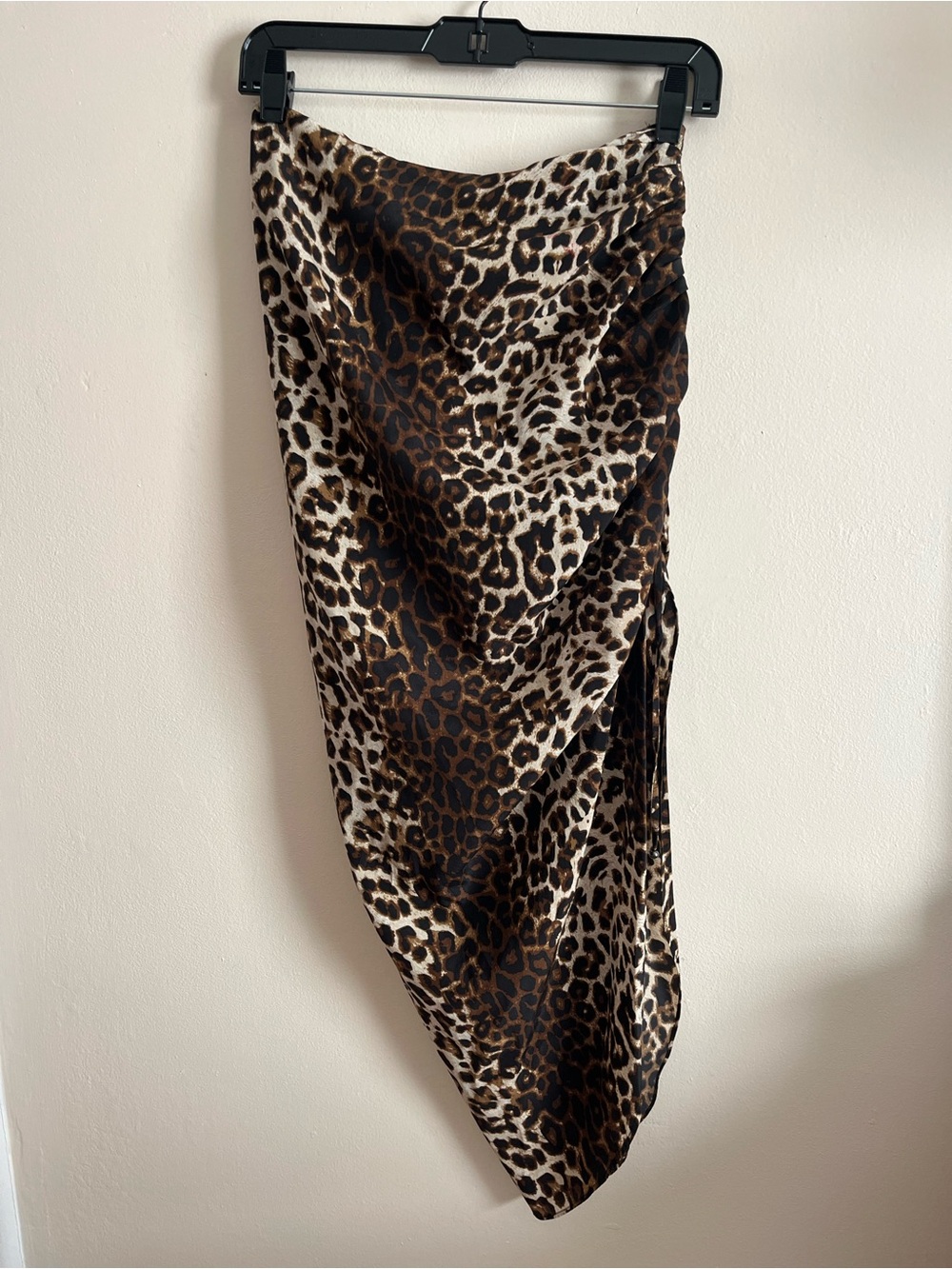 Leopard Print Asymmetrical Midi Skirt - Animal Print